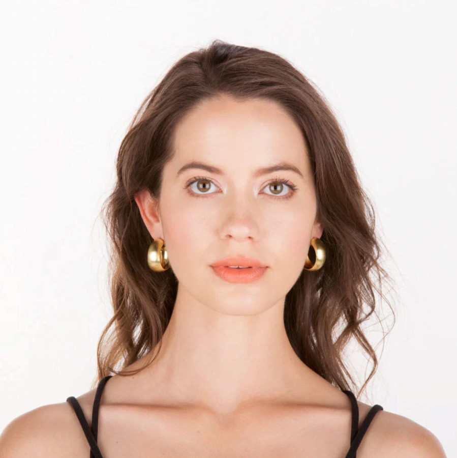 Women Sheila Fajl Earrings | Monica Hoops Gold