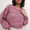 Women Z Supply Sweaters | Prism Metallic Stripe Sweater Magenta Punch