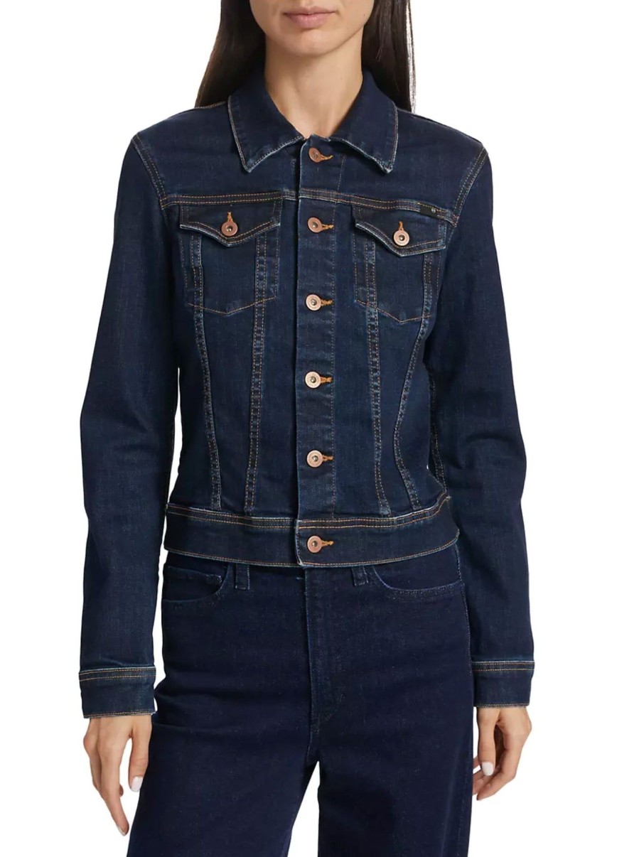 Women AG Adriano Goldschmied Denim Jackets | Robyn Jacket Modern Indigo