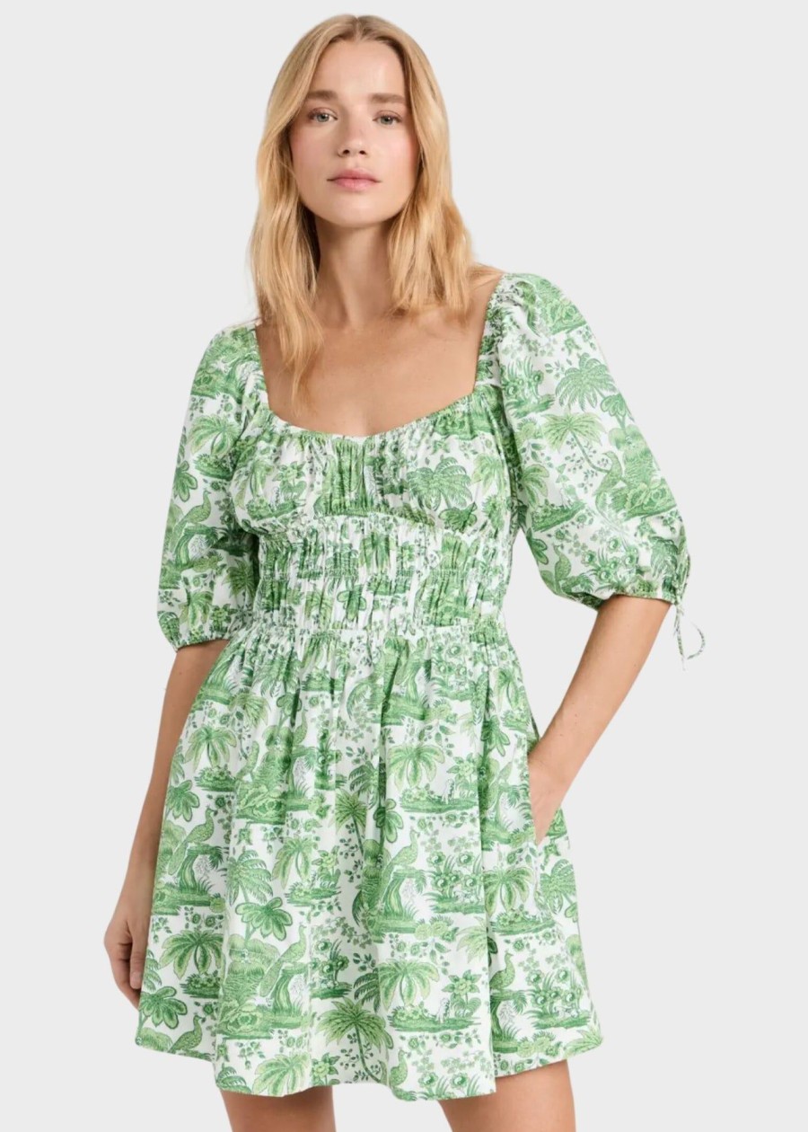 Women STAUD Vacation | Mini Faye Dress Clover Toile