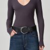 Women Citizens of Humanity Shirts & Blouses | Florence V Neck Top Charcoal