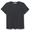 Women Perfect White Tee | Hendrix Basic V-Neck True Black