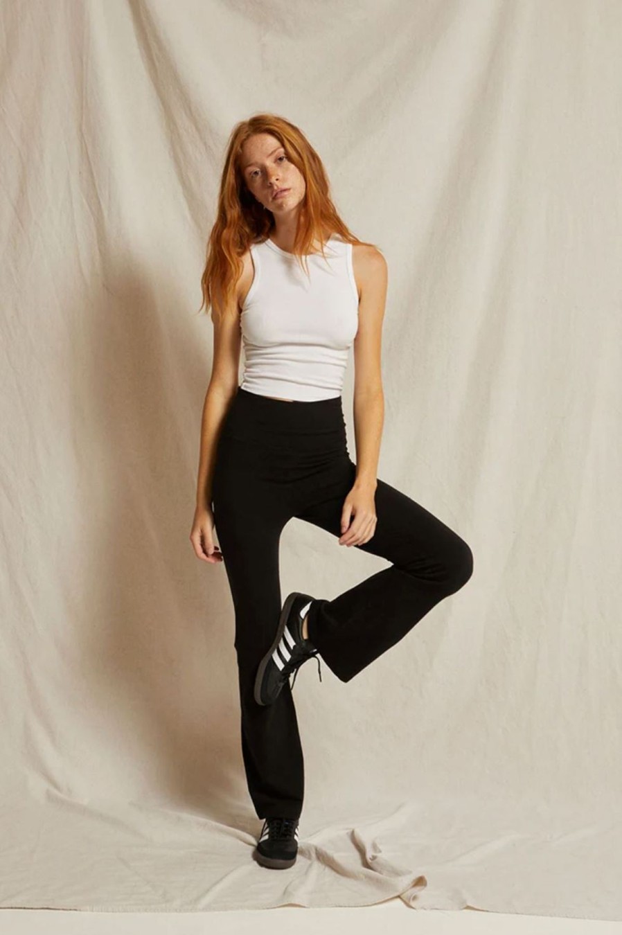 Women Perfect White Tee | Lemmy Roll Over Pant True Black