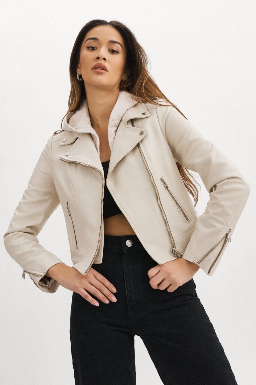 Women LAMARQUE Leather Jackets | Holy Jacket Bone