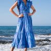 Women Uniquities Vacation | Ruffle Midi Dress Violet Monet