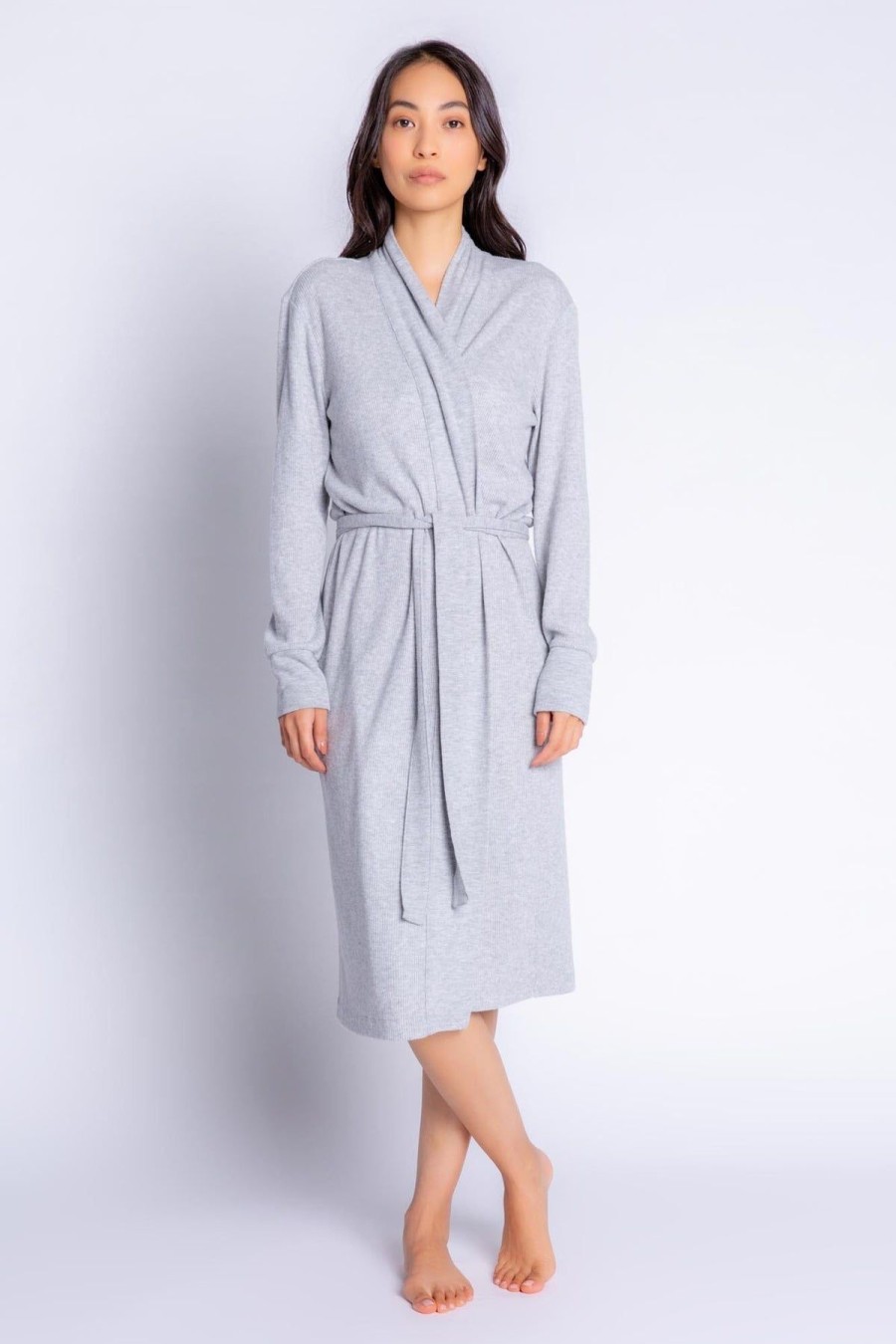 Women PJ Salvage | Textured Essentials Robe Heather Grey