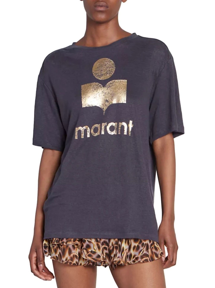 Women Isabel Marant Etoile Tees & Tanks | Zewel Tee Faded Night/Gold