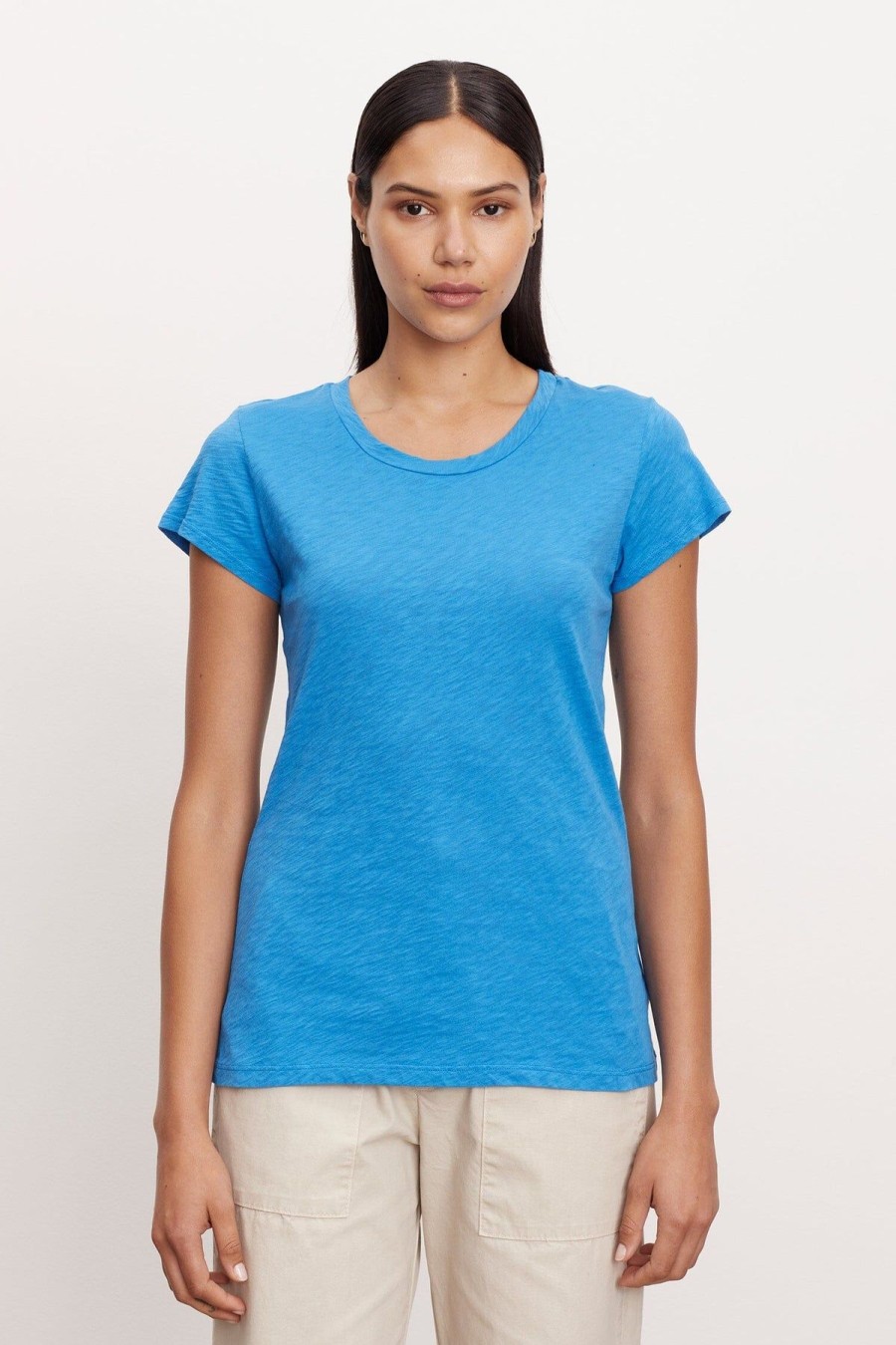 Women Velvet Tees & Tanks | Odelia Tee Electric