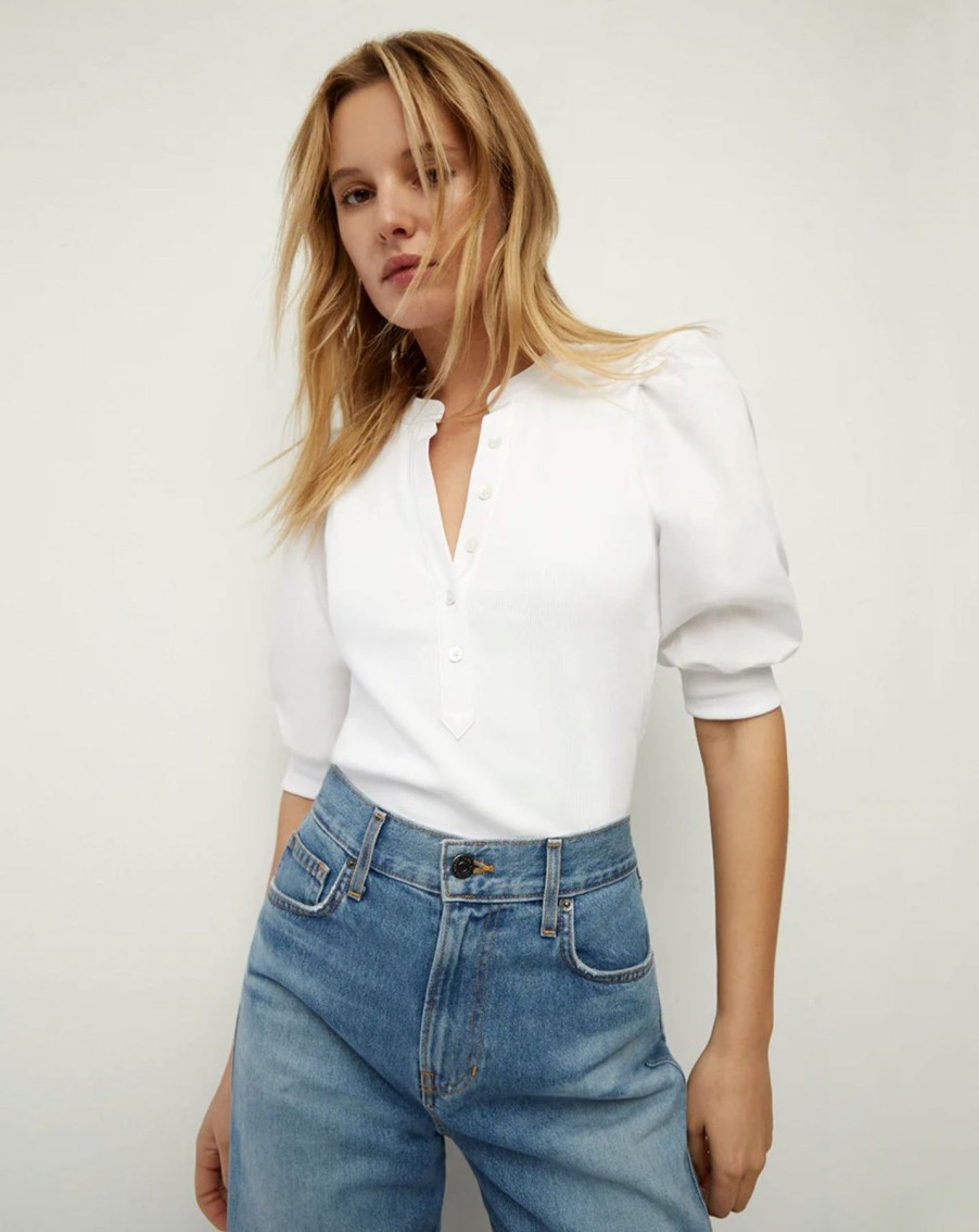 Women Veronica Beard Shirts & Blouses | Coralee Top White