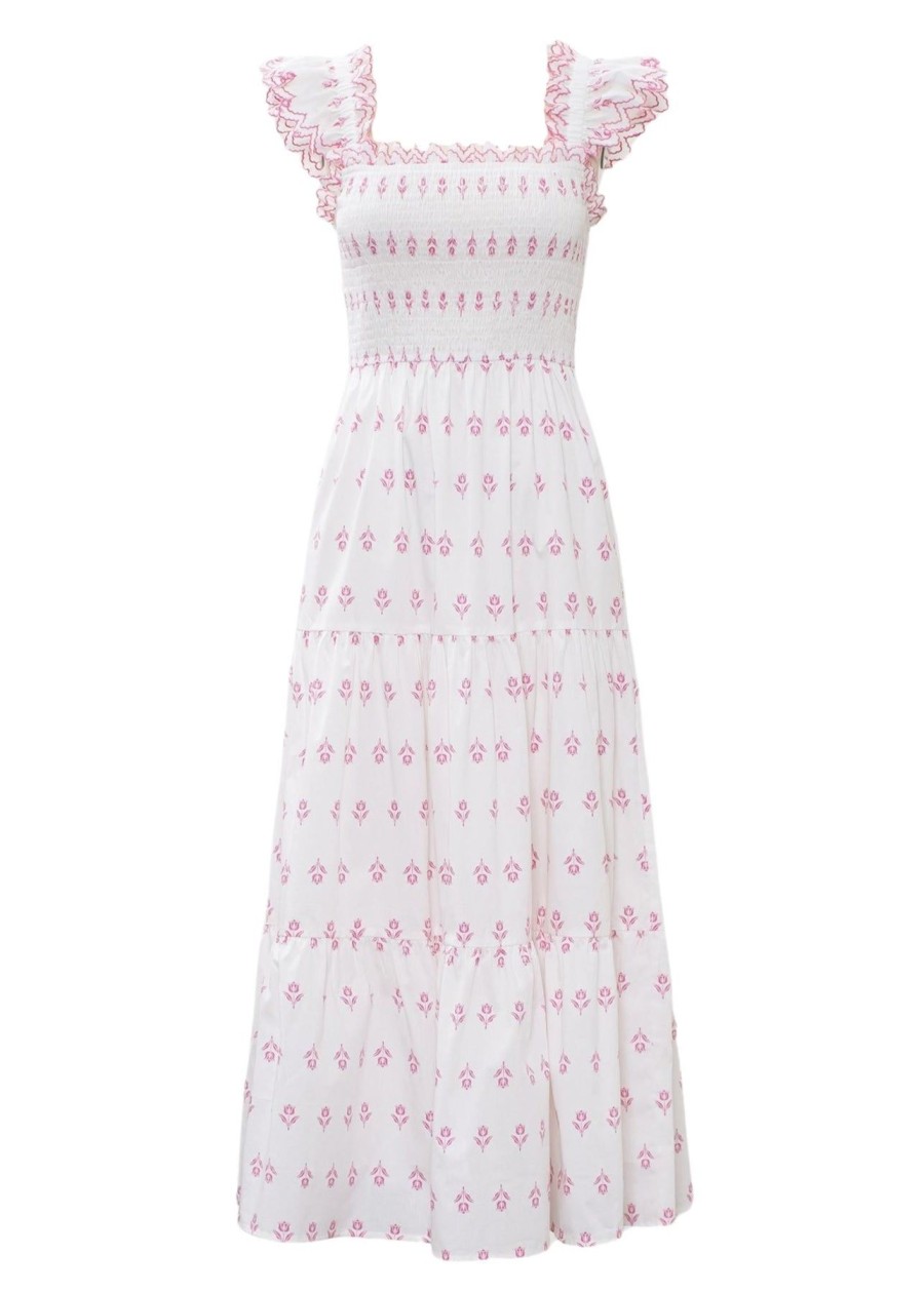 Women Anna Rae Midi & Maxi | Olivia Smocked Dress Ivory