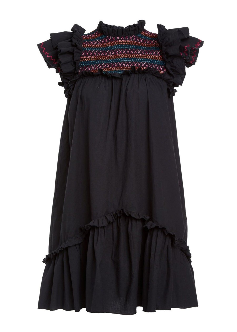 Women Love The Label Mini | Poppy Dress Black Multi