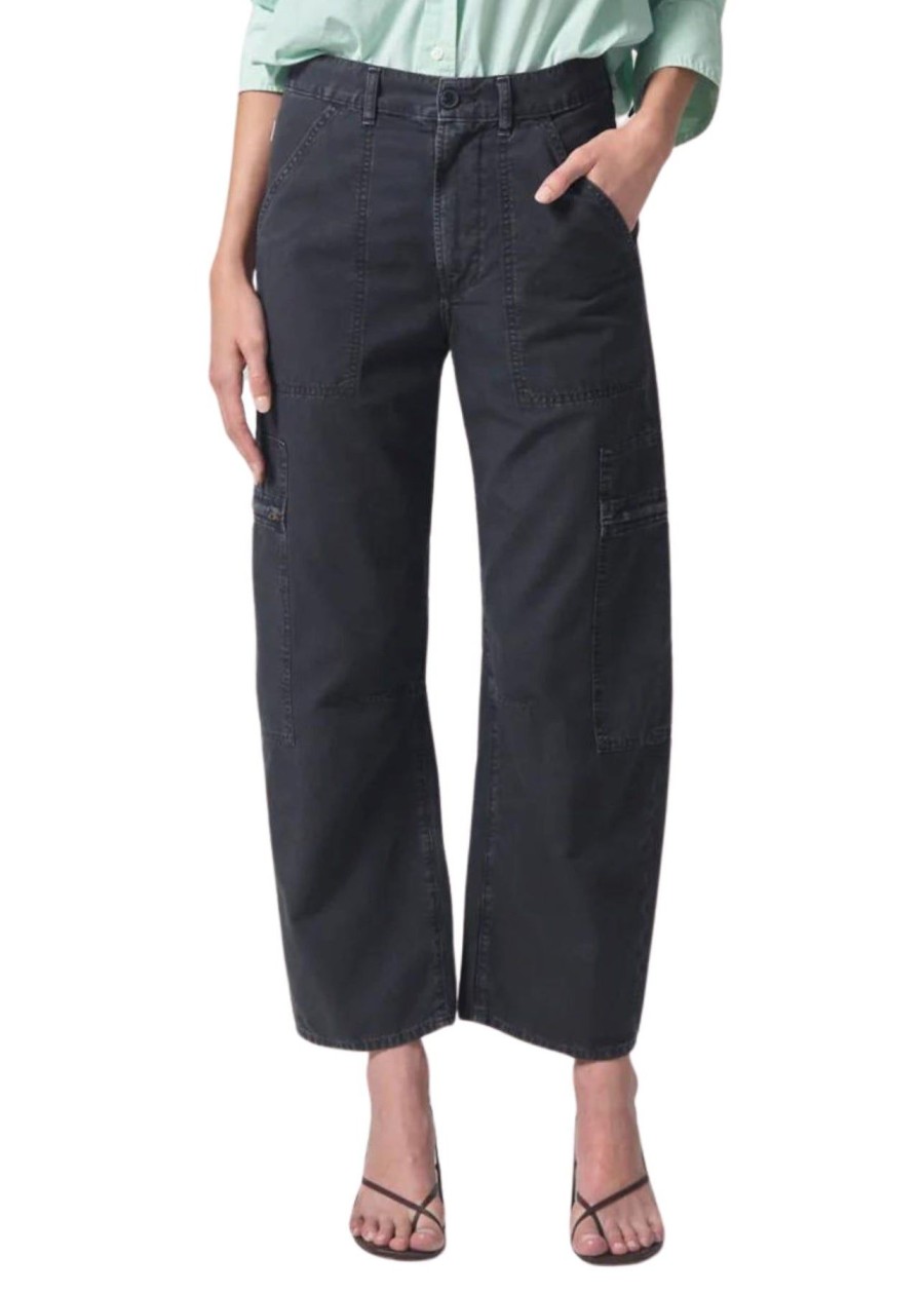 Women Citizens of Humanity Denim | Marcelle Low Slung Cargo Jeans Washed Black