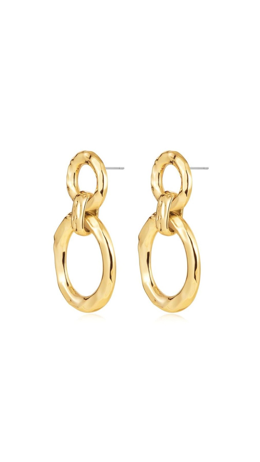 Women Luv AJ Earrings | Hammered Loop Hoops