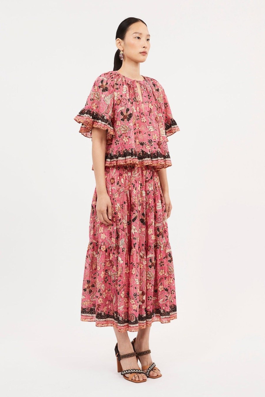 Women Ulla Johnson Skirts | Cambrie Skirt Hollyhock