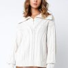 Women Spencer & Ella Sweaters | Kirsten Zip Sweater Cream