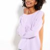 Women Lisa Todd Sweaters | The Contrast Sweater Purple Passion/Bourbon