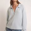 Women Z Supply | Nico Reverse Fleece Top Pool Blue