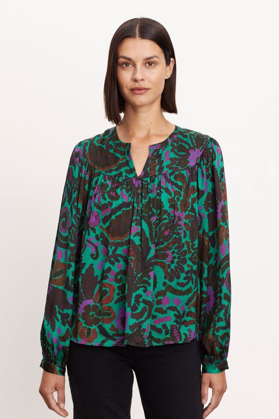 Women Velvet Shirts & Blouses | Reeve Top Multi