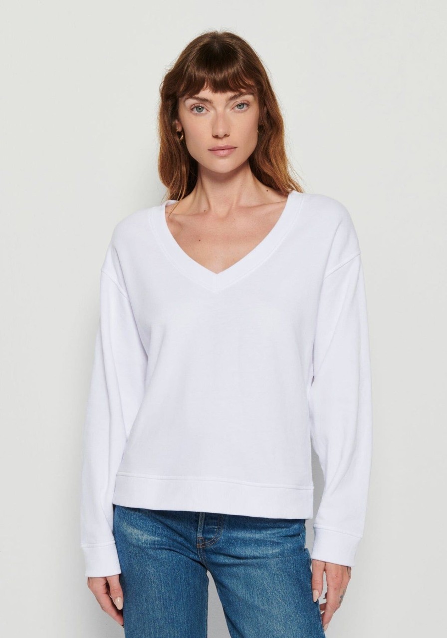 Women NATION LTD Shirts & Blouses | Wyatt Oversized V-Neck White