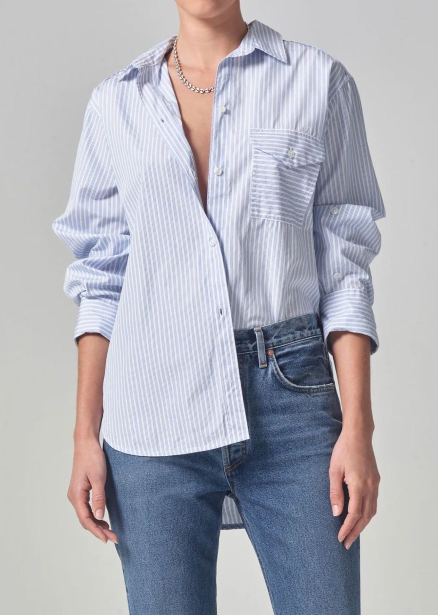 Women Citizens of Humanity Shirts & Blouses | Shay Shirt Mashu Stripe