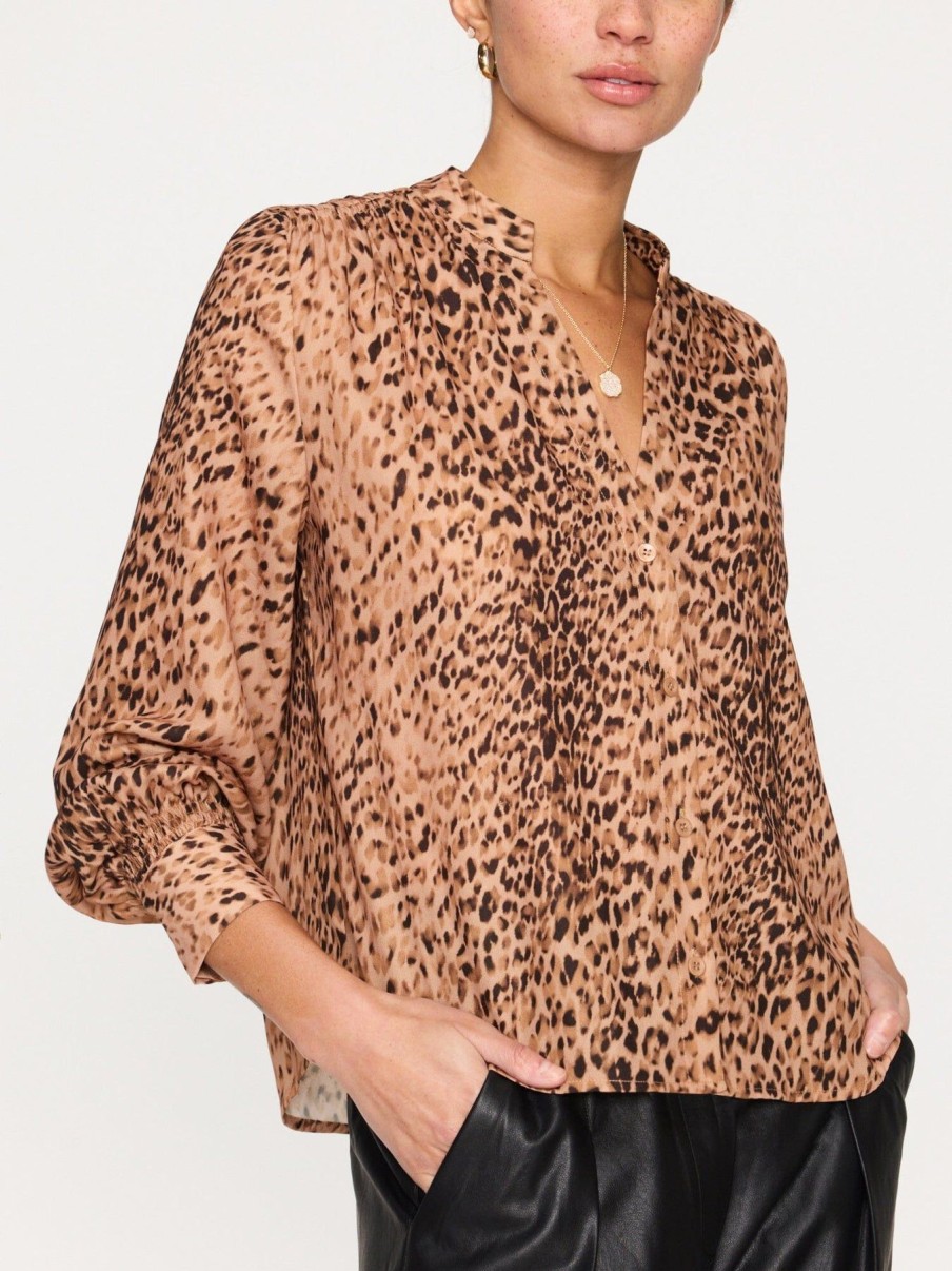 Women Brochu Walker Shirts & Blouses | Ember Printed Blouse Leopard