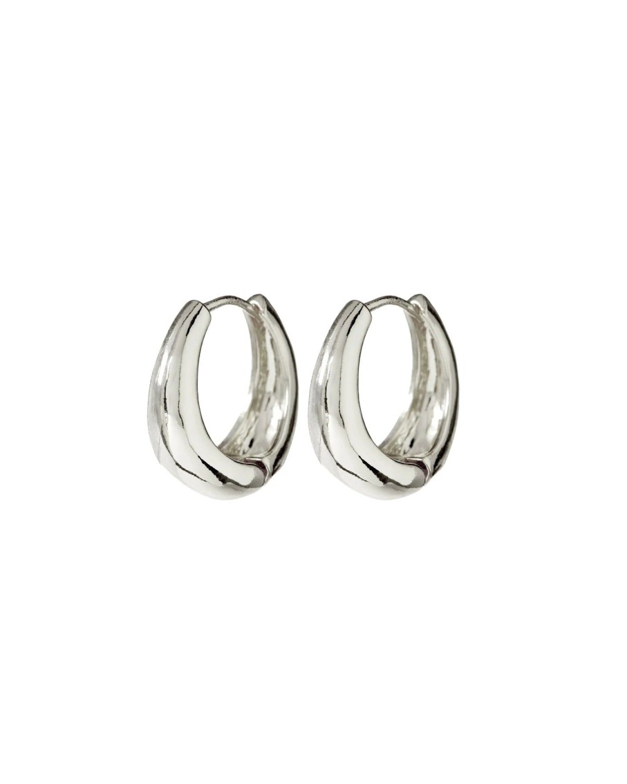 Women Luv AJ Earrings | Marbella Hoops Silver