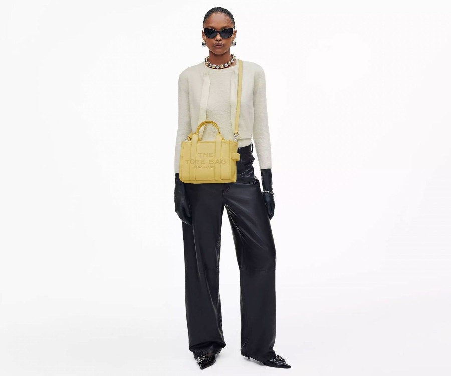 Women Marc Jacobs Handbags | The Small Leather Tote Bag Custard