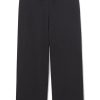 Women Perfect White Tee | Selena Wide Leg Rib Pant Black