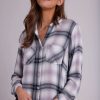 Women Bella Dahl Shirts & Blouses | Two Pocket Button Down Shirt Mauve Rose Plaid