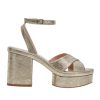 Women Dolce Vita Sandals | Laisha Leather Heel Platinum Distressed