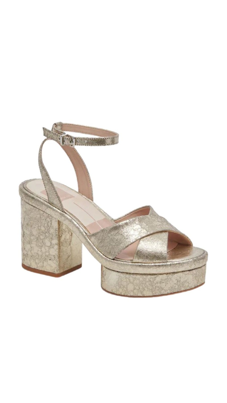 Women Dolce Vita Sandals | Laisha Leather Heel Platinum Distressed