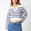 Women Kendall Lane Sweaters | Keller Sweater White Navy