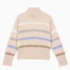 Women Kerri Rosenthal Sweaters | Marlow Mock Neck Stripe Sweater Pluto