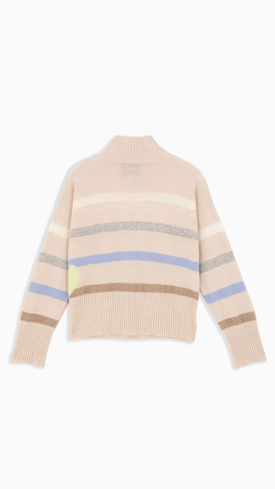 Women Kerri Rosenthal Sweaters | Marlow Mock Neck Stripe Sweater Pluto