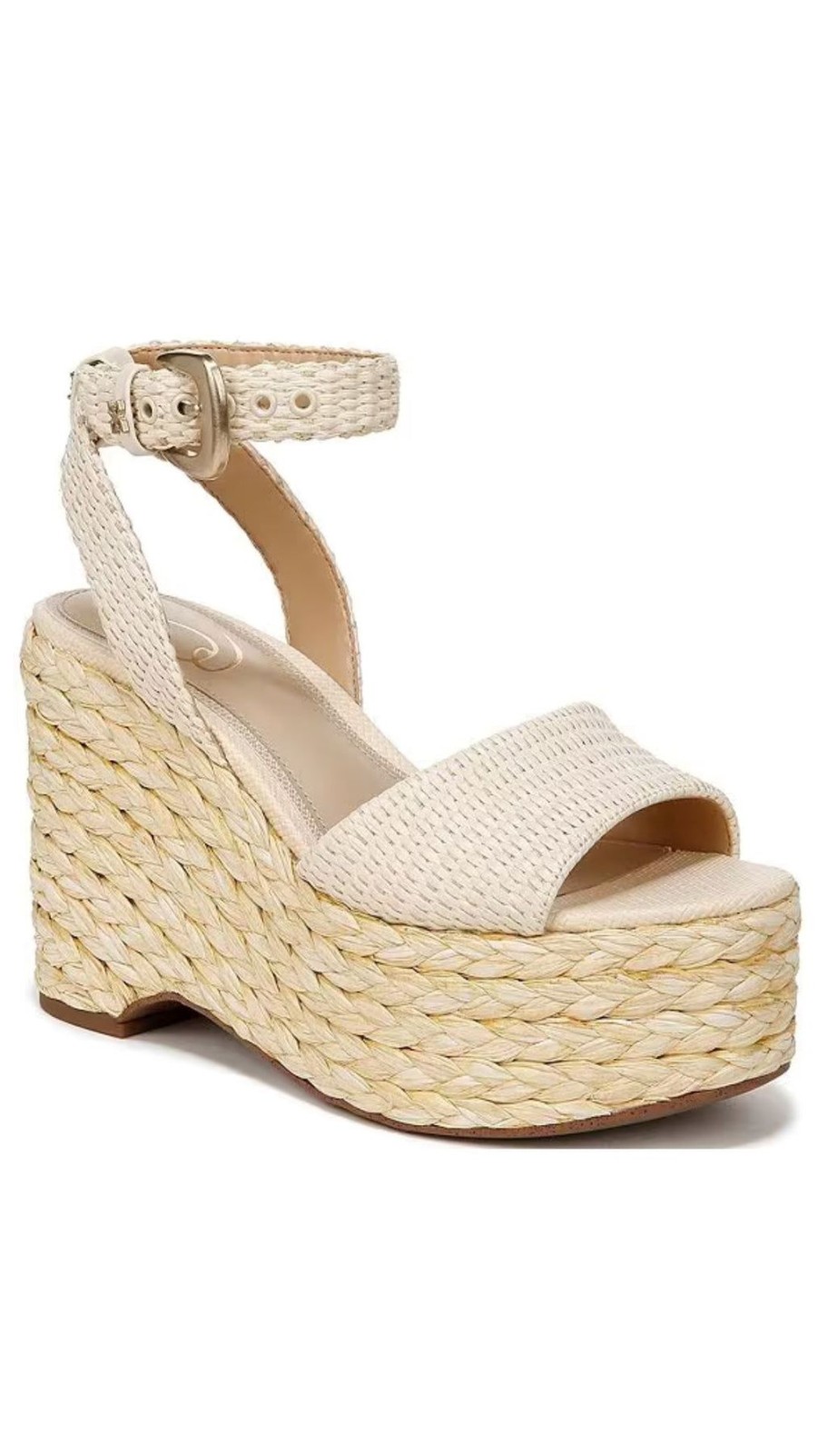 Women Sam Edelman Heels | April Raffia Wedge Linen