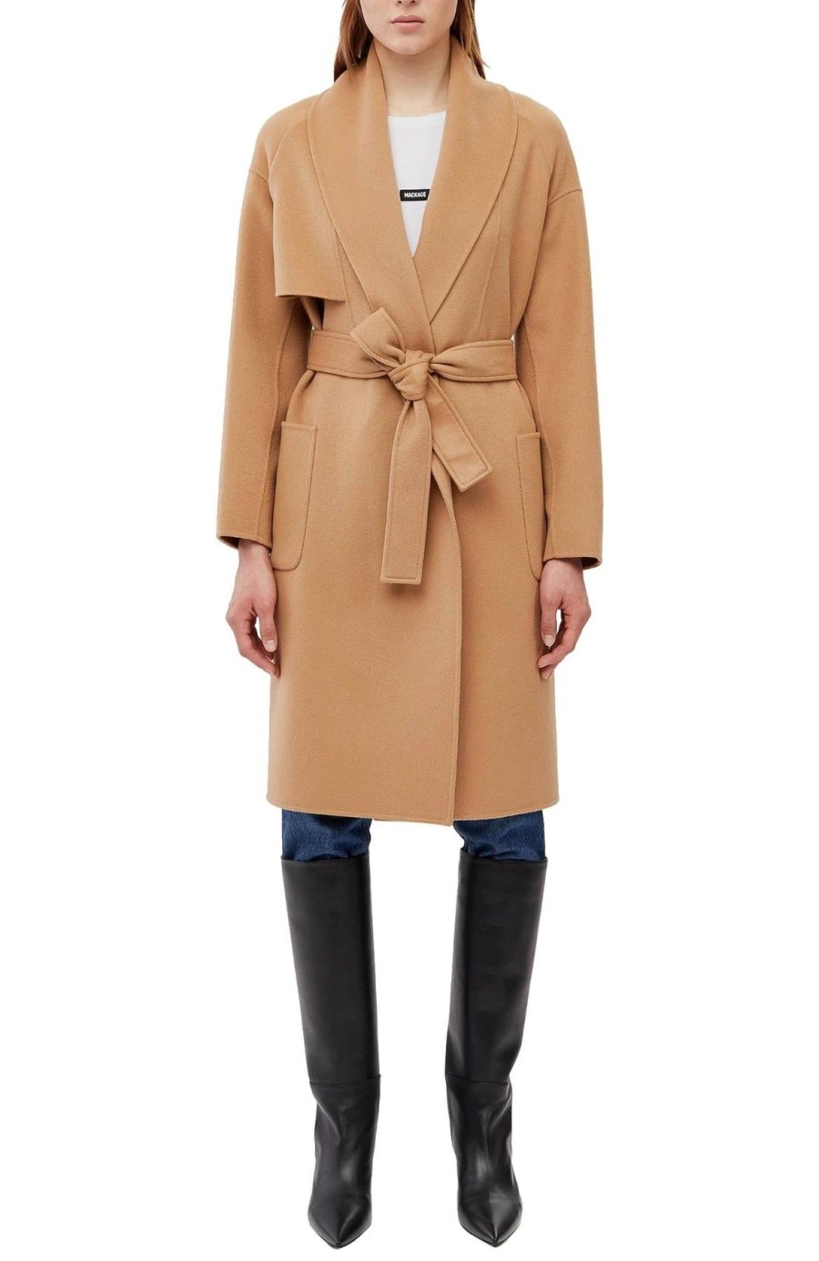 Women Mackage Cold Weather | Thalia Wool Coat Tan