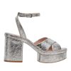 Women Dolce Vita Sandals | Laisha Leather Heel Silver Distressed