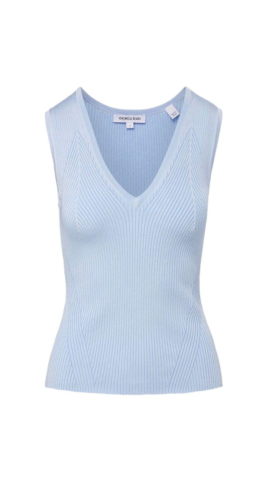 Women Veronica Beard Shirts & Blouses | Sid Sleeveless Pullover Ice Blue