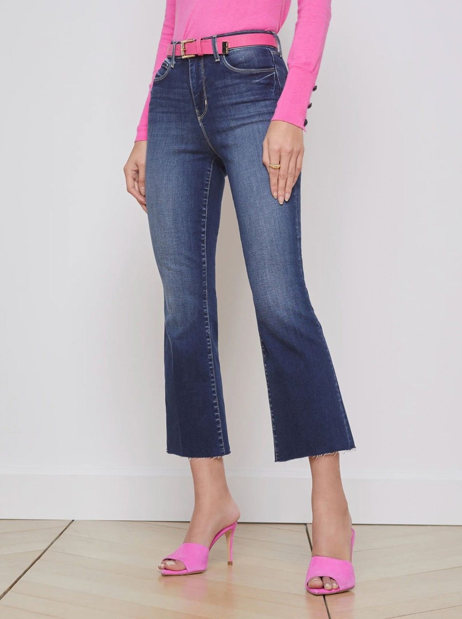 Women L'AGENCE Denim | Kendra High Rise Crop Flare Columbia