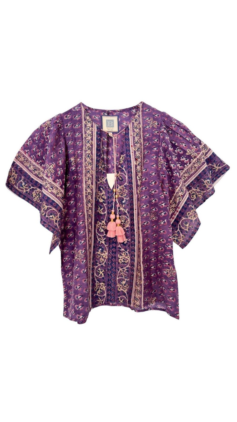 Women BELL by Alicia Bell Shirts & Blouses | Kaftan Tunic Top Purple Print