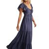 Women Anna Rae Wedding Guest | Gemma Smocked Maxi Dress Navy