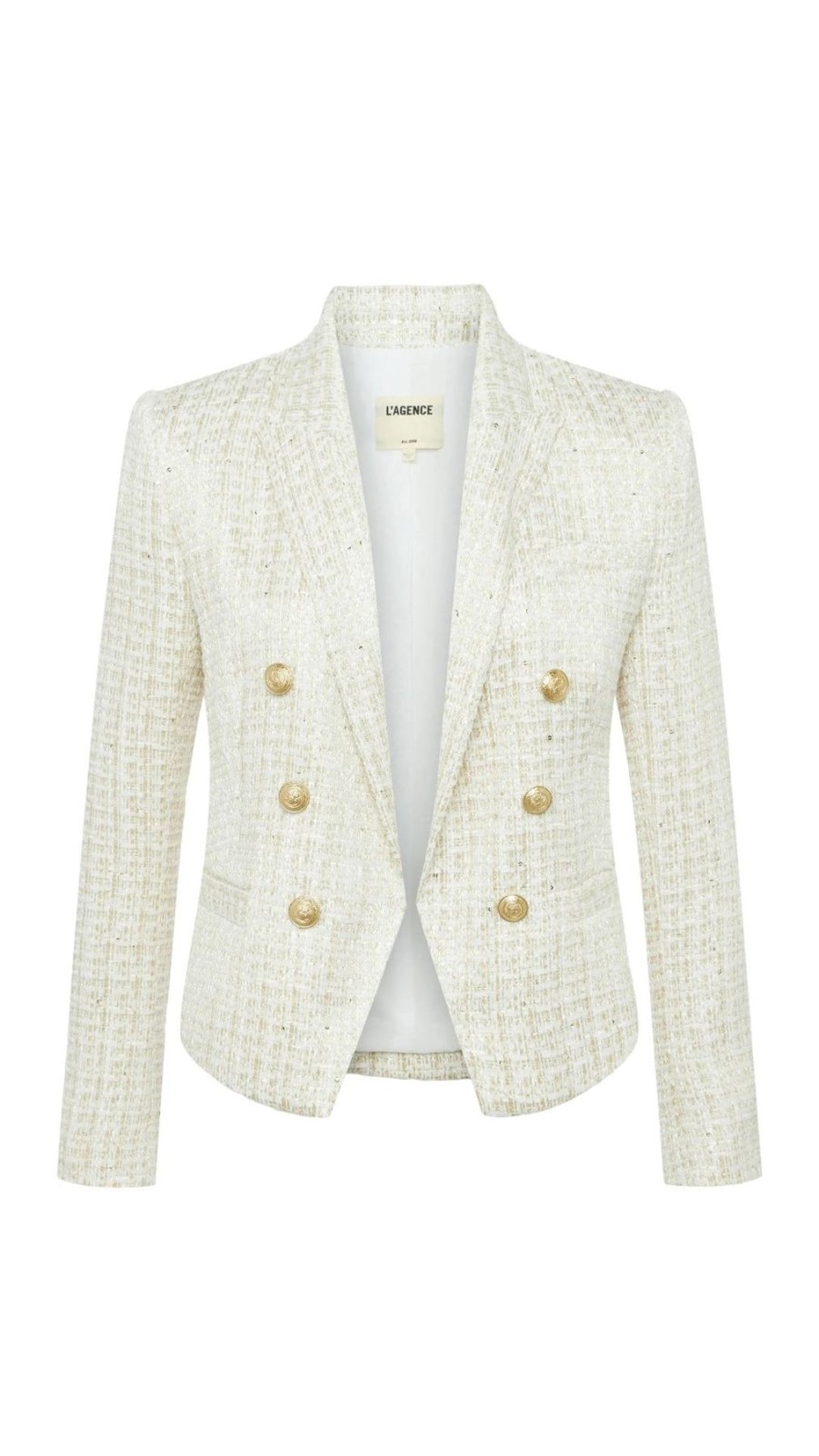 Women L'AGENCE Blazers | Brooke Blazer Ivory/Gold