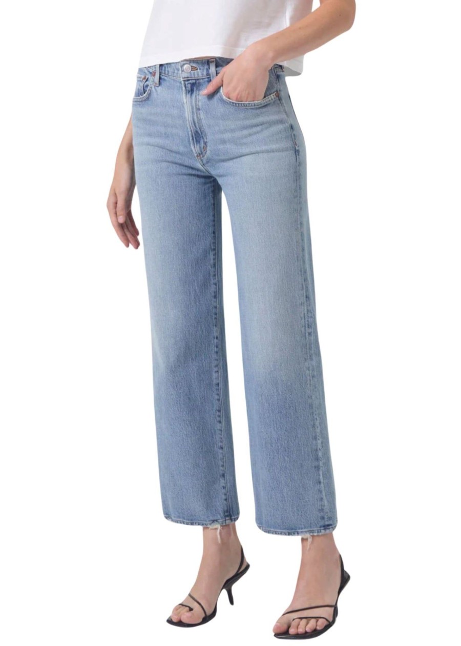 Women AGOLDE Denim | Harper Crop Jeans Hassle