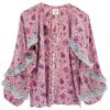 Women BELL by Alicia Bell Shirts & Blouses | Callie Blouse Pink Purple Floral