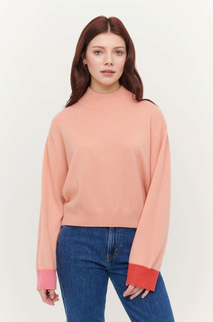 Women &ISLA Sweaters | Delia Crop Mock Sweater Melon