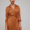 Women Bella Dahl Mini | Elastic Waist Tunic Dress Tawny Copper