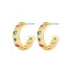 Women Luv AJ Earrings | Royale Stone Hoops