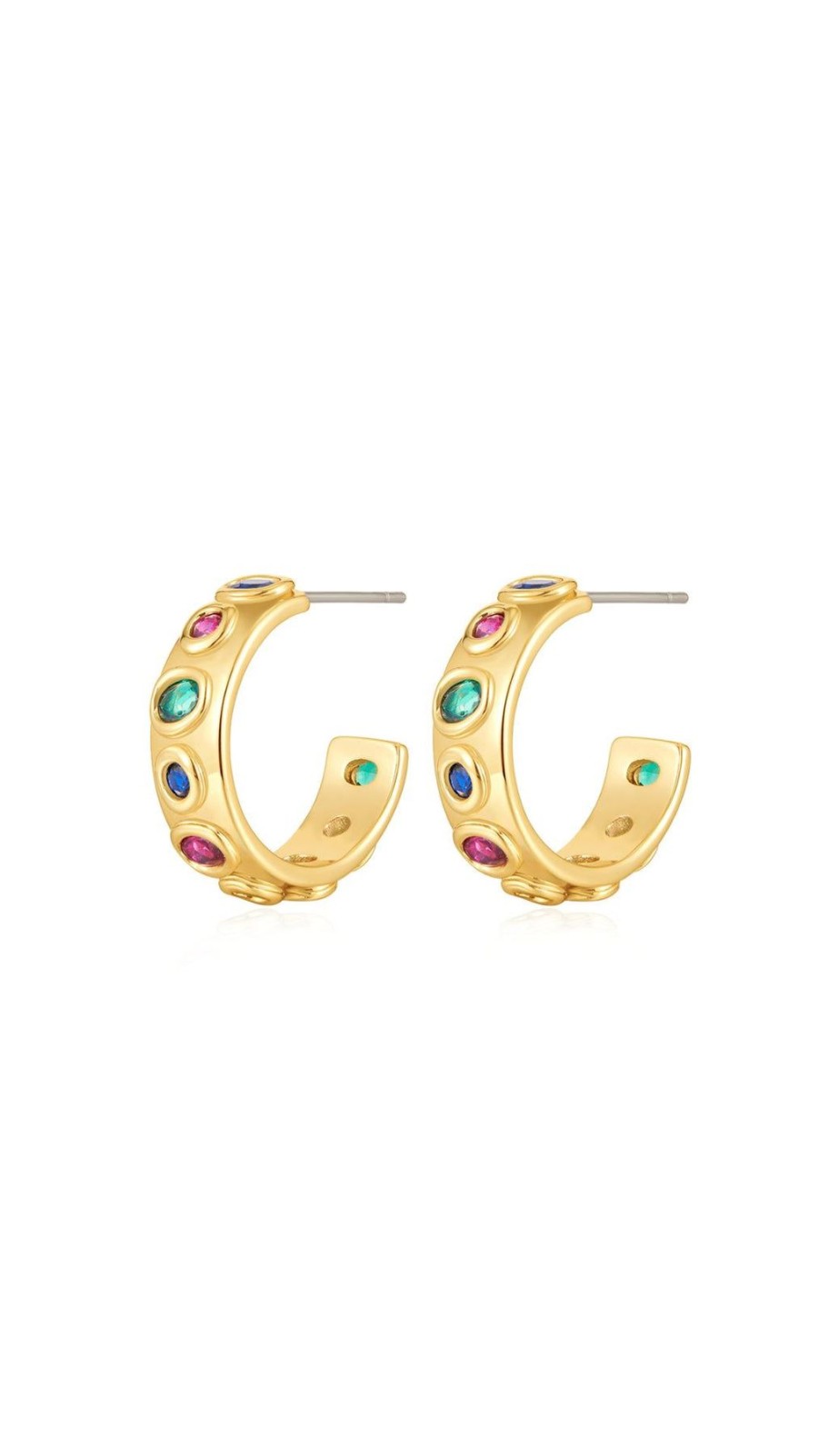 Women Luv AJ Earrings | Royale Stone Hoops