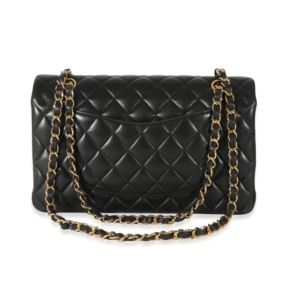 Women Uniquities Vintage Accessories | Vintage Chanel Lambskin Medium Classic Double Flap Bag Black