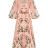 Women Zimmermann Vacation | Lexi Billow Long Dress Pink Palm